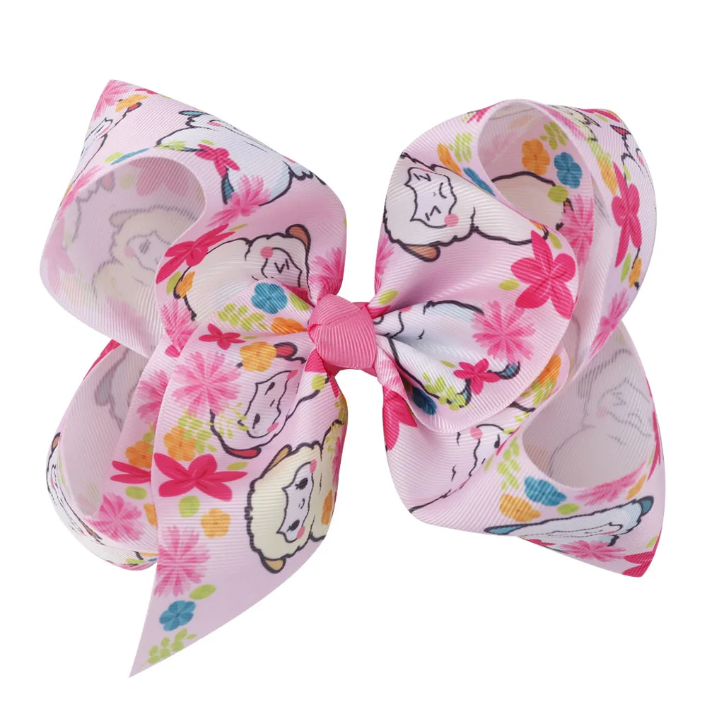 5 Colors 10 Pcs Large Cartoon Alpaca Hair Bows With Clips For Girls Kids Cute Sheep Rainbow Printed Knot Bow Hair Accessories
5 Colors 10 Pcs Large Cartoon Alpaca Hair Bows With Clips For Girls Kids Cute Sheep Rainbow Printed Knot Bow Hair Accessories