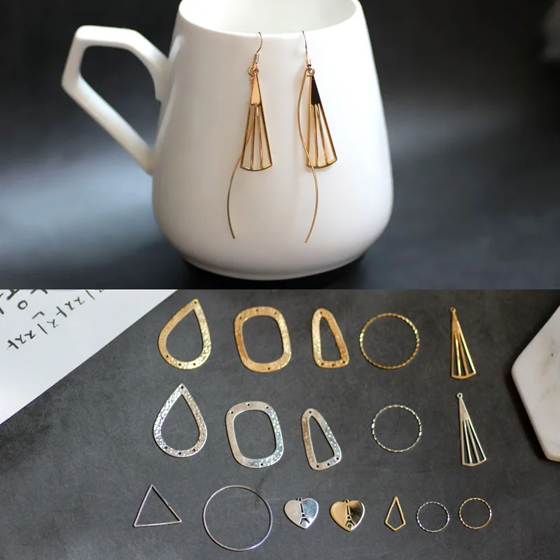 DIY accessories copper plating true gold geometric love drop earrings necklace bracelet material pendant
DIY accessories copper plating true gold geometric love drop earrings necklace bracelet material pendant