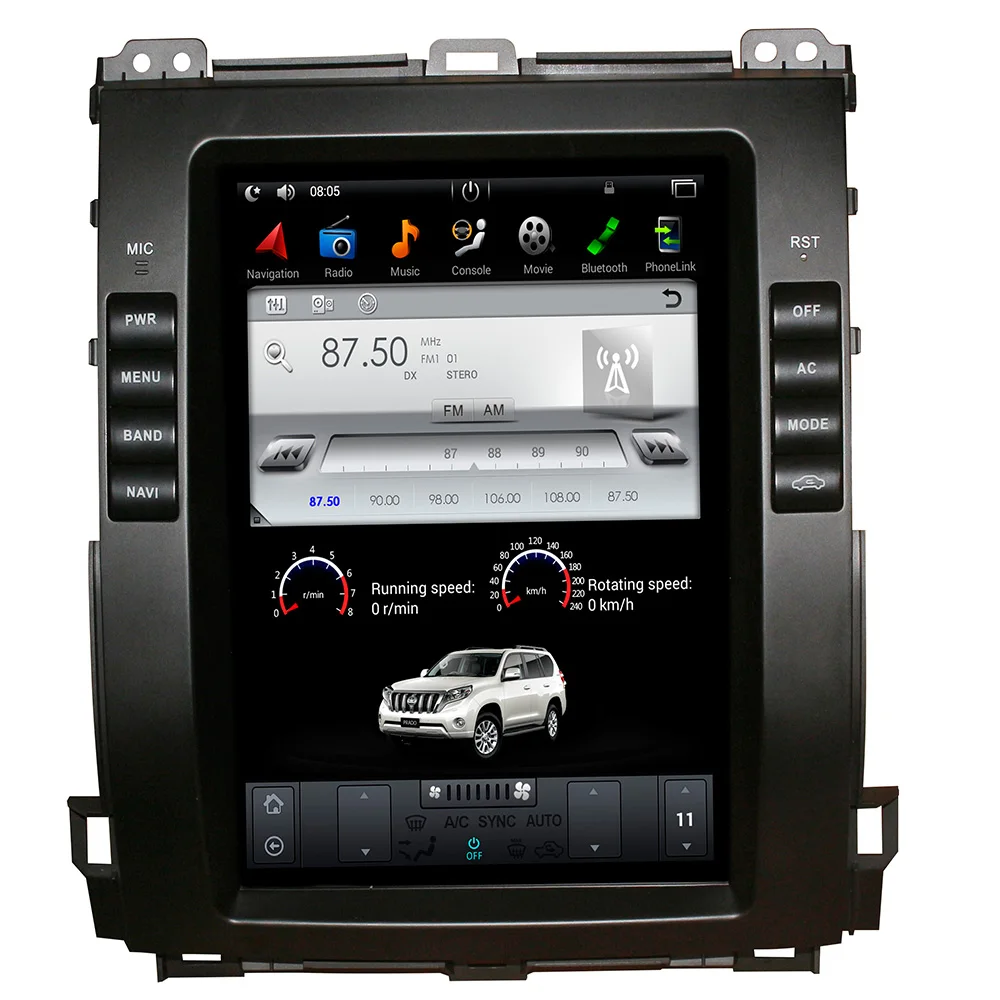 2 Din Tesla стиль 10 4 дюймов Android 9 0 автомобильный gps навигация dvd плеер для Toyota Land Cruiser