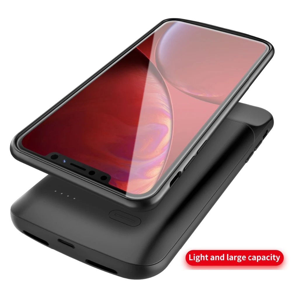 Чехол для аккумулятора power Bank iPhone XS Max XR 4000 mah портативное зарядное устройство на