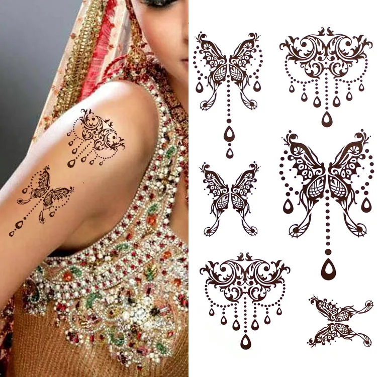 Hot henna tattoo sticker butterfly Body Art Waterproof fake tattoo For Woman Flash TemporaryTattoo Stickers 10*20CM KD539
Hot henna tattoo sticker butterfly Body Art Waterproof fake tattoo For Woman Flash TemporaryTattoo Stickers 10*20CM KD539