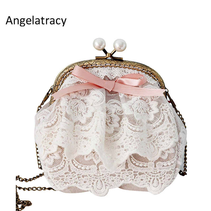 Angelatracy Lace Woman Small Shoulder Bag White Beige Coin Purse Pearl Bag Clasps Pink Ribbon Bow Lady Hand Bags bolsa feminina
Angelatracy Lace Woman Small Shoulder Bag White Beige Coin Purse Pearl Bag Clasps Pink Ribbon Bow Lady Hand Bags bolsa feminina