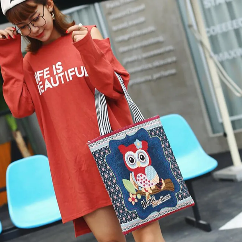 M647 Lovely Women Shoulder Bag Fashion Cartoon Happy Owl Printing Summer Lady Beach Bag Shopping Bag Shoulder Bag Wholesale
M647 Lovely Women Shoulder Bag Fashion Cartoon Happy Owl Printing Summer Lady Beach Bag Shopping Bag Shoulder Bag Wholesale