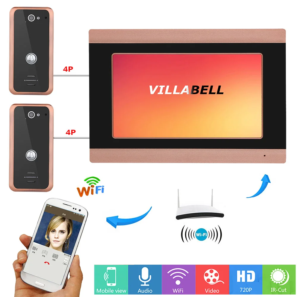 7inch Wired Wifi Video Door Phone Doorbell Intercom Entry System with 2 X 1000TVL Wired Camera Night Vision,Support Remote APP
7inch Wired Wifi Video Door Phone Doorbell Intercom Entry System with 2 X 1000TVL Wired Camera Night Vision,Support Remote APP