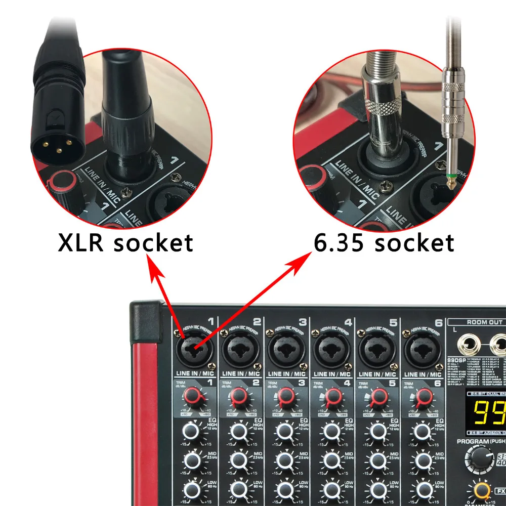 Freeboss MINI6 Bluetooth запись 6 каналов (моно) 99 DSP эффект USB функция профессиональный