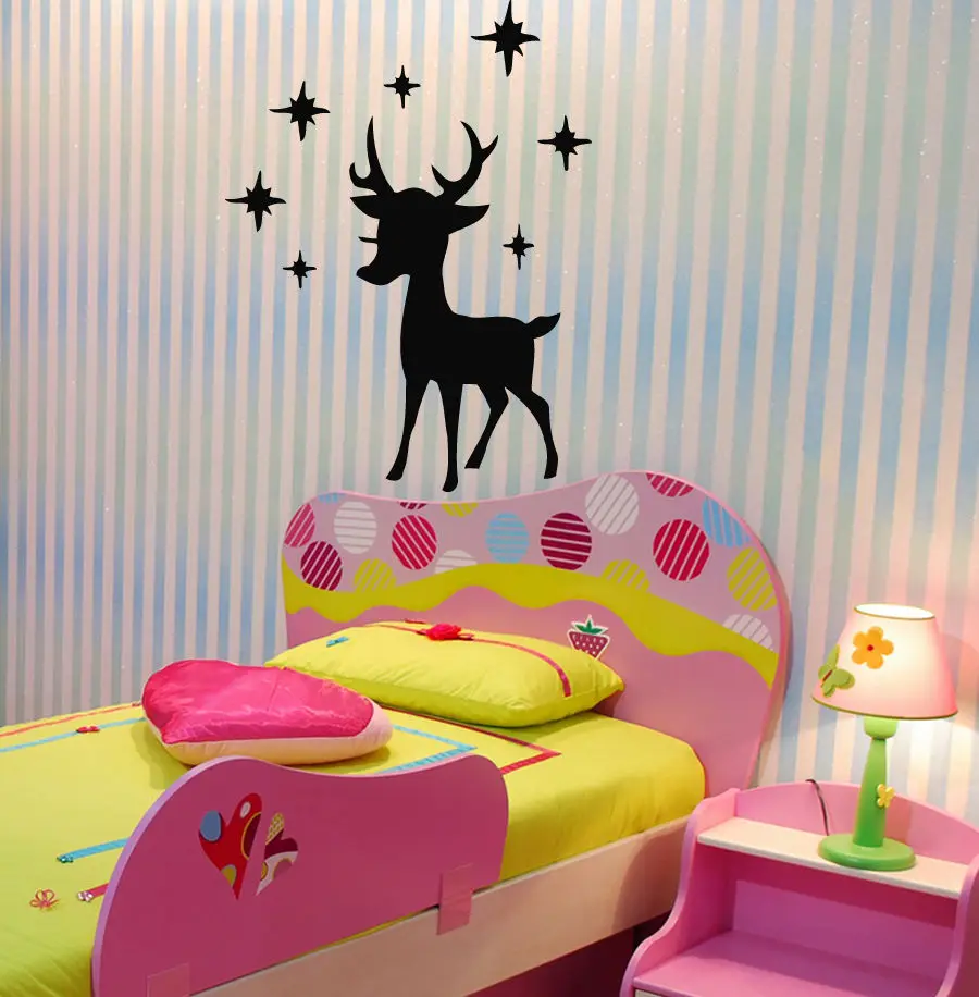 Lovely Reindeer Silhouette With Several Stars Wall Sticker Christmas Mural Nursery Bedroom Home Art Decor Vinyl Mural D-176
Lovely Reindeer Silhouette With Several Stars Wall Sticker Christmas Mural Nursery Bedroom Home Art Decor Vinyl Mural D-176