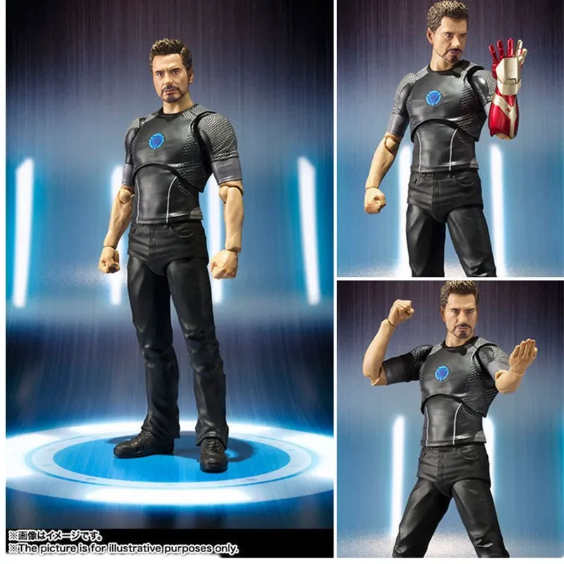 Фото 17 см Marvel Мстители Железный человек Тони Старк SHF фигурку ПВХ модель куклы игрушки