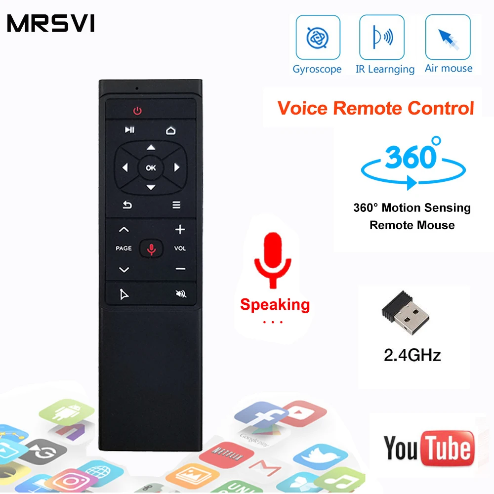 MT12 Gyro Smart Voice Remote Control IR Learning G10 2.4G Wireless Fly Air Mouse for Android TV Box for Mini H96 MAX X99
MT12 Gyro Smart Voice Remote Control IR Learning G10 2.4G Wireless Fly Air Mouse for Android TV Box for Mini H96 MAX X99