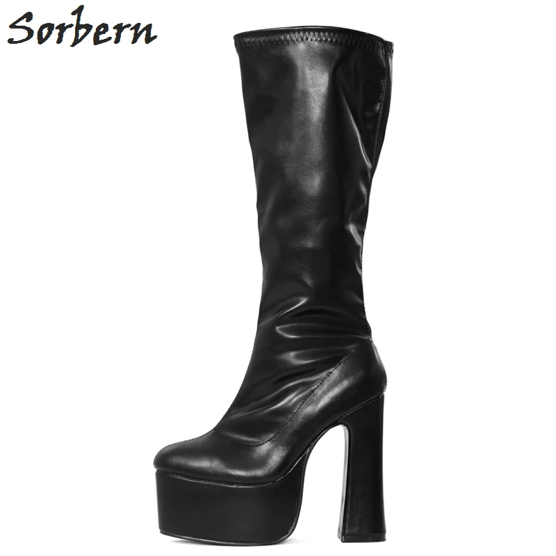 Sorbern Matte Knee High Women Boots Block Heels Platform Shoes Ladies Long Heels Boots Women Size 8 Plus Size Booties 2019 New
Sorbern Matte Knee High Women Boots Block Heels Platform Shoes Ladies Long Heels Boots Women Size 8 Plus Size Booties 2019 New