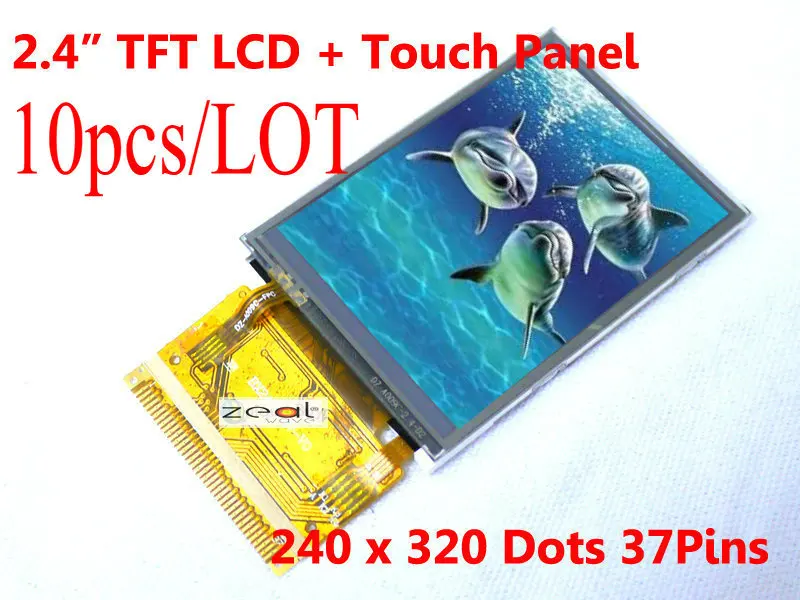 10 шт. 2 4 "TFT LCD модуль + сенсорная панель 240x320 точек 37 контактов 8/16 бит ILI9325 Прямая
