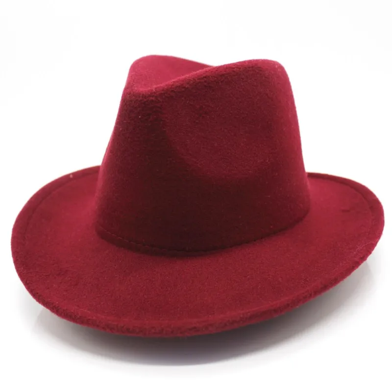 

Seioum Men Women Wool Felt Sombrero Cap Fedora Hat Western Cowboy Cowgirl Cap Jazz hat Sun Hat Toca Cap with leather band