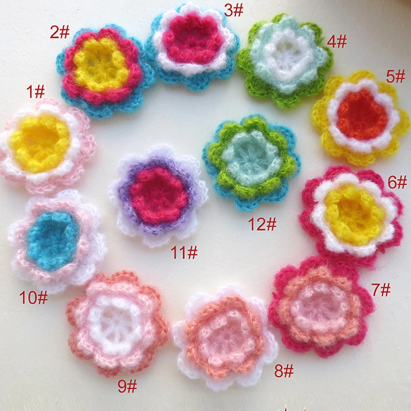 40PCS/Lot Handmade Woolen Yarn Crochet Knitted Flower Applique Patchwork DIY Needlework Sewing Accessories Cloth Paste 714
40PCS/Lot Handmade Woolen Yarn Crochet Knitted Flower Applique Patchwork DIY Needlework Sewing Accessories Cloth Paste 714