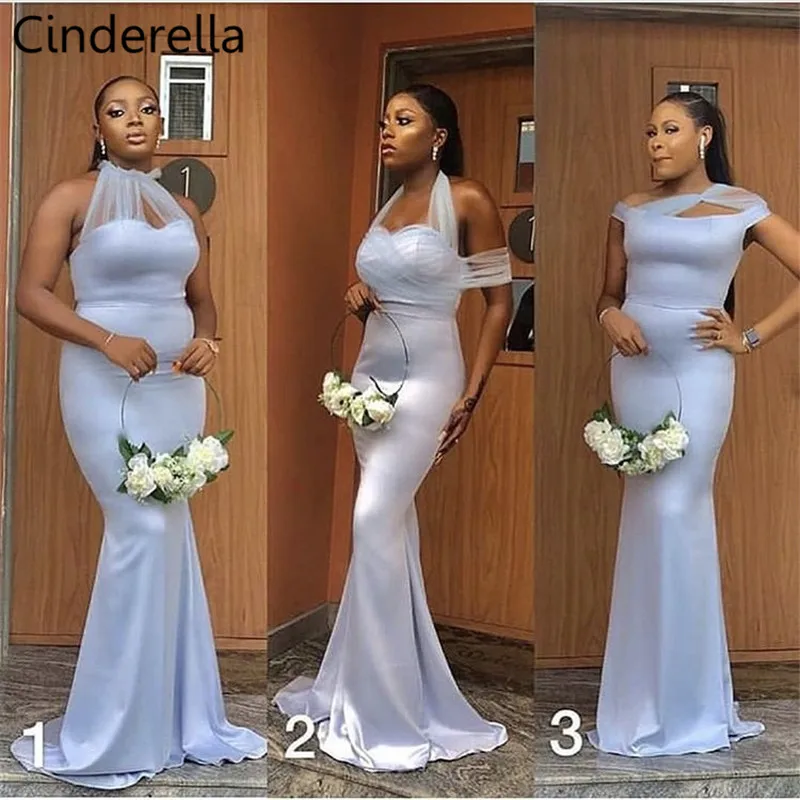 Cinderella African Silver Sleeveless Satin Pleated Mermaid Bridesmaid Dresses Zipper Back Sweep Train Wedding Bridesmaid Dresses
Cinderella African Silver Sleeveless Satin Pleated Mermaid Bridesmaid Dresses Zipper Back Sweep Train Wedding Bridesmaid Dresses
