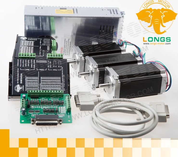 3axis Nema23 stepper motor 425oz DUAL SAHFT 23HS9430B&stepper motor driver DM542A CNCr new Longs Motor
3axis Nema23 stepper motor 425oz DUAL SAHFT 23HS9430B&stepper motor driver DM542A CNCr new Longs Motor