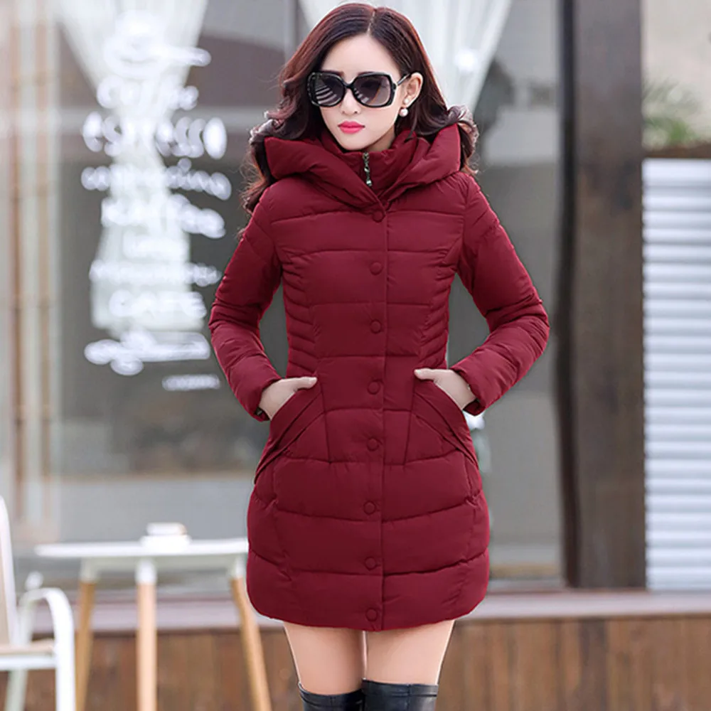 Fitaylor New Winter Hooded Jacket Women Cotton Wadded Overcoat Medium Long Slim Casual Parkas Plus Size Xxxl Wine Red Coats
Fitaylor New Winter Hooded Jacket Women Cotton Wadded Overcoat Medium Long Slim Casual Parkas Plus Size Xxxl Wine Red Coats
