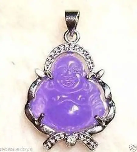 FREE SHIPPING ****** Stunning purple jade Buddha Jewelry Pendant Necklace |