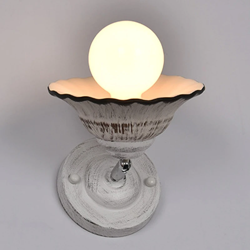 American Retro Country Ceramics Wall Lamp Creative Loft Style Industrial Wind Iron E27 Light For Restaurant Bar Home Cafe | Лампы и