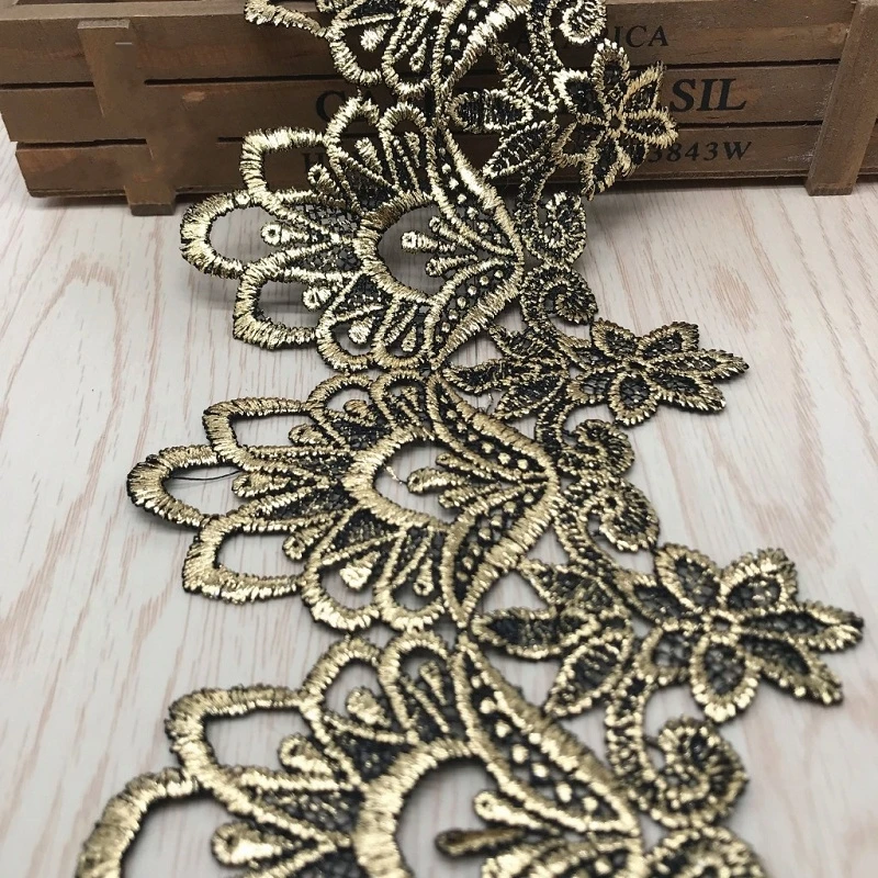 2 Yard 12cm Gold Polyester Lace Fabric DIY Fabric Lace Flower Gift Ribbon Decoration Material lace fabric 2018
2 Yard 12cm Gold Polyester Lace Fabric DIY Fabric Lace Flower Gift Ribbon Decoration Material lace fabric 2018