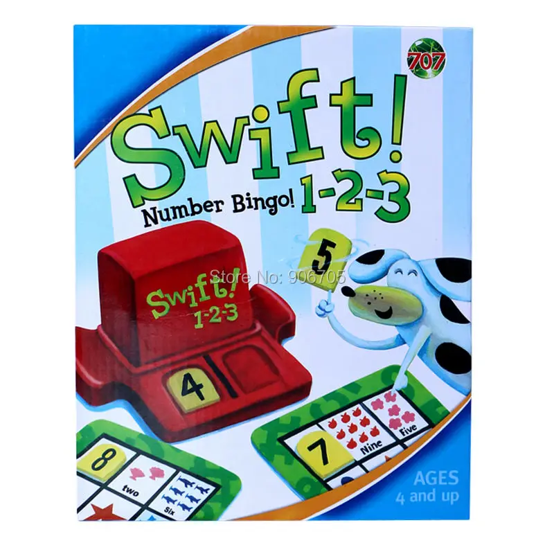 SWIFT 1 2 3 цифры Семейная Игра в бинго Детские интеллектуальная игра развивающие