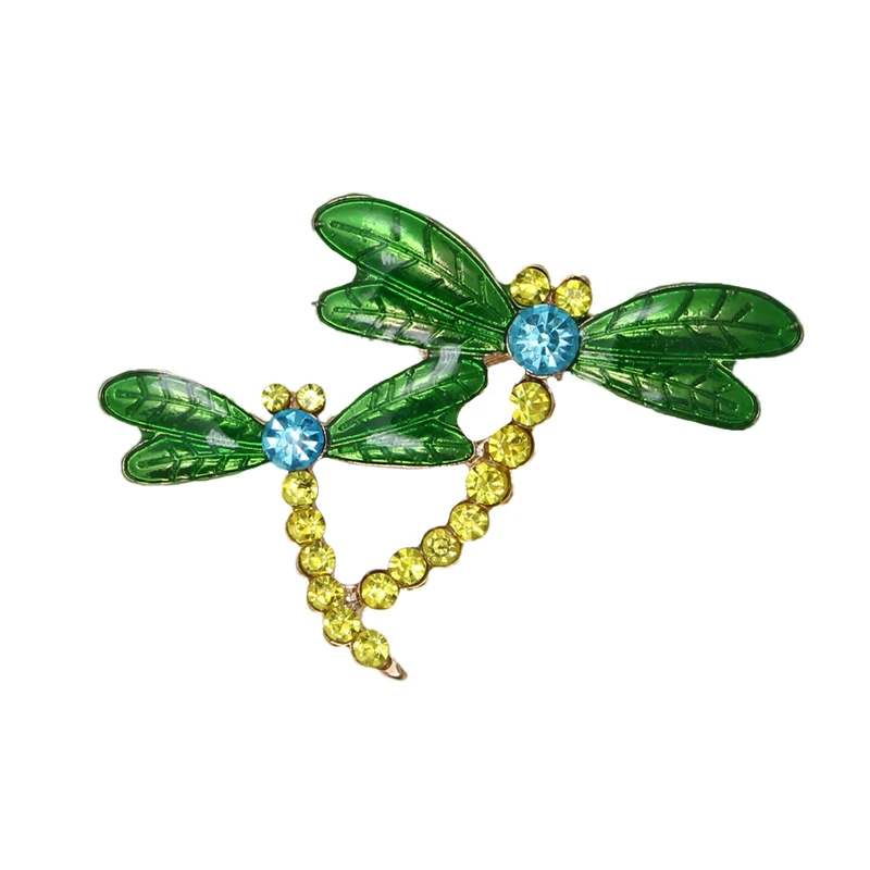 OneckOha Rhinestone Dragonfly Brooches Enameled Green Animal Pin Hot Selling Jewelry Brooch | Украшения и аксессуары