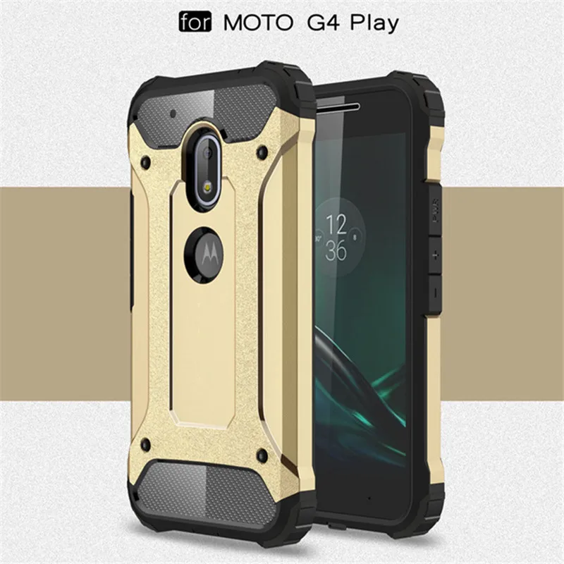 Двойной Слои тяжелый чехол для Motorola Moto G4 играть Пластик + силиконовый гибридный