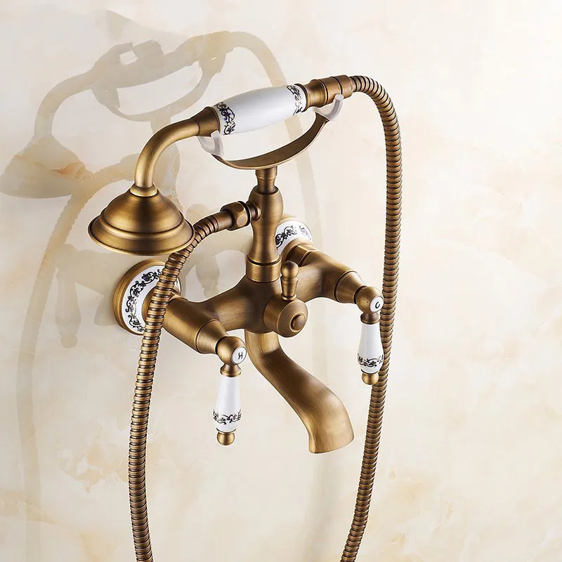 European -wide antique copper still warm rain shower faucet taken off the water telephones ceramic shower 8069
European -wide antique copper still warm rain shower faucet taken off the water telephones ceramic shower 8069