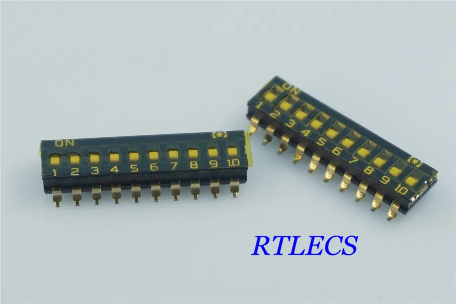 50pcs 10 Way Dip Switches SPST 10 Position 2.54mm 0.100" SMD Slide Standard Actuator Flush Recessed Gull Wing Reflow Solderable
50pcs 10 Way Dip Switches SPST 10 Position 2.54mm 0.100" SMD Slide Standard Actuator Flush Recessed Gull Wing Reflow Solderable