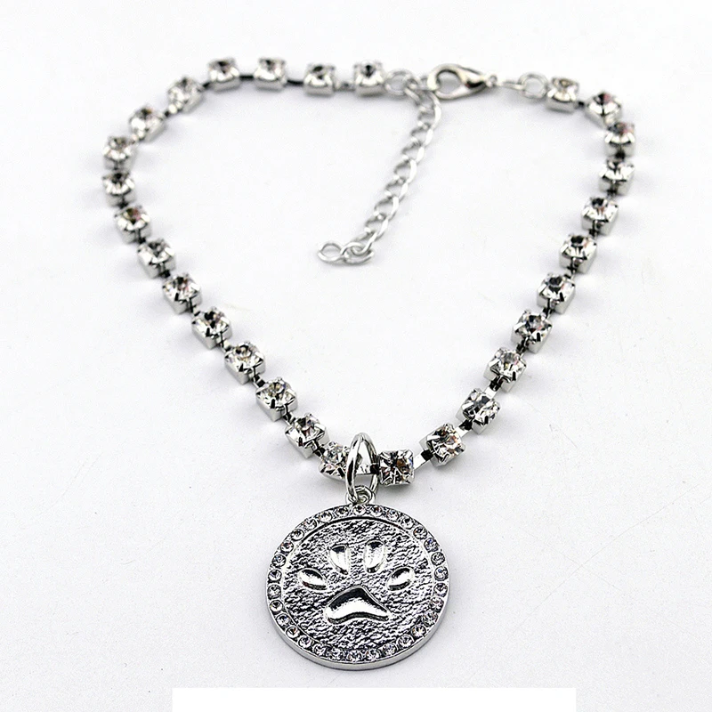 Мода Pet воротник алмаз Прекрасный Jewelry Bone следы товары для собак ошейник кошек