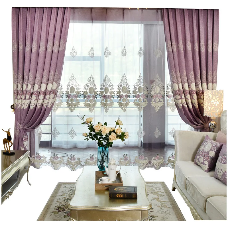 Warm Atmosphere European Chenille Embroidery Shading Curtains for Living Dining Room Bedroom.
Warm Atmosphere European Chenille Embroidery Shading Curtains for Living Dining Room Bedroom.