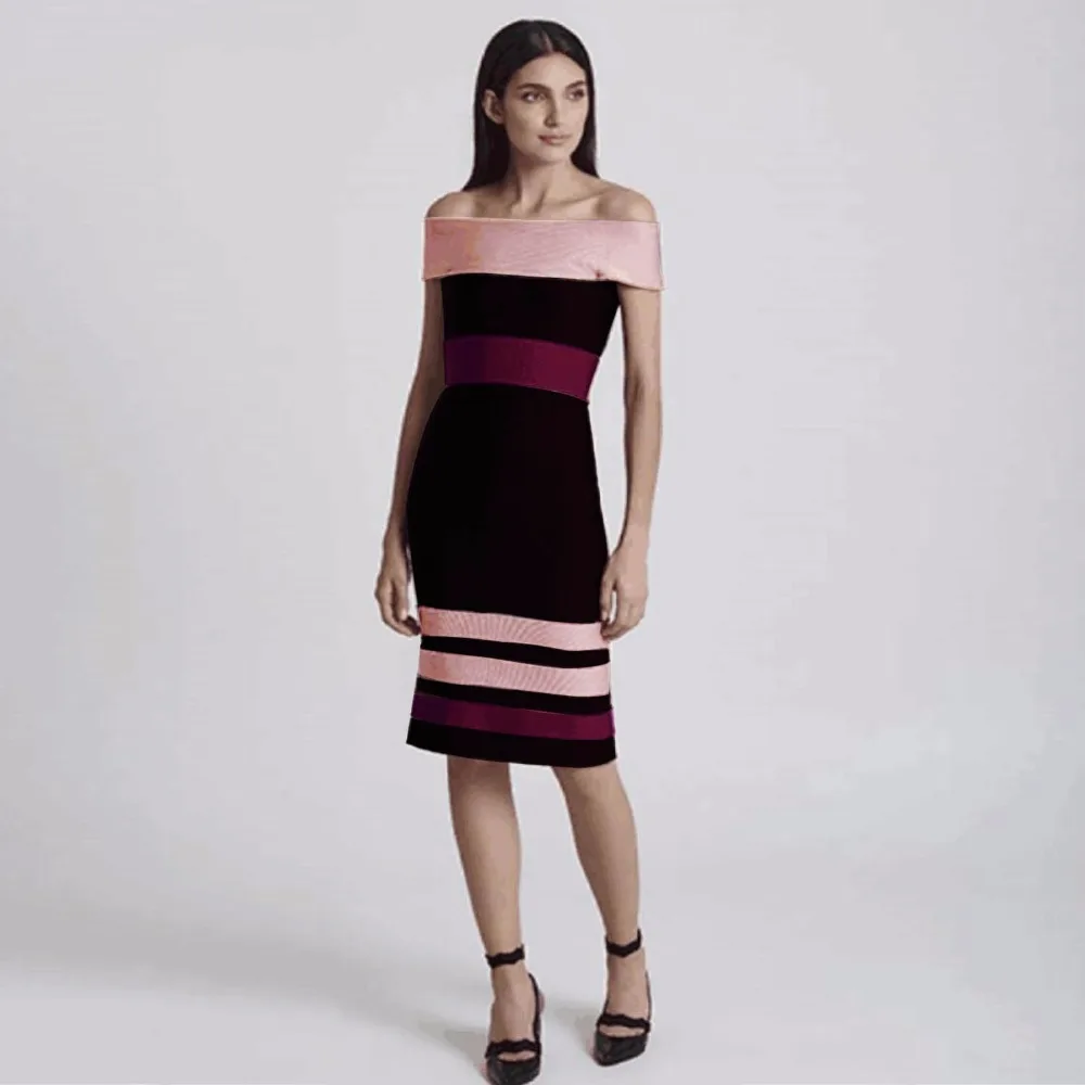 Elegant Evening Party Dress Ladies HL Bandage Dress Off the Shoulder Sexy Bodycon Knee Length Dress
Elegant Evening Party Dress Ladies HL Bandage Dress Off the Shoulder Sexy Bodycon Knee Length Dress
