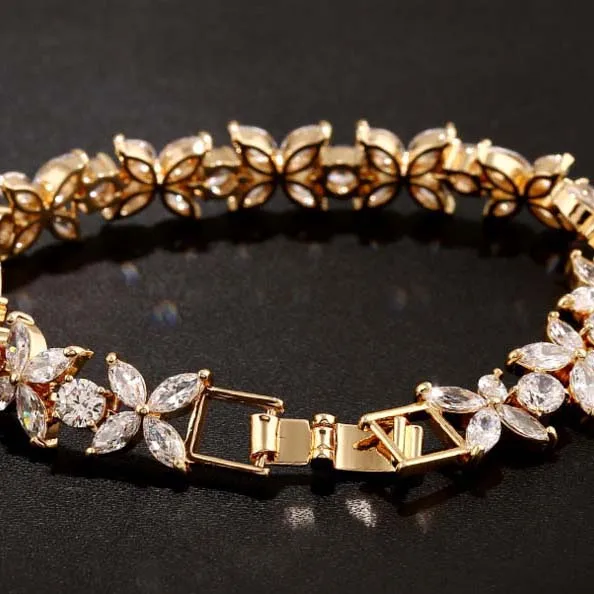 2016 Spring Collection Flower Chain & Link Bracelet for Women AAA Cubic Zircon Crystal Jewelry
2016 Spring Collection Flower Chain & Link Bracelet for Women AAA Cubic Zircon Crystal Jewelry
