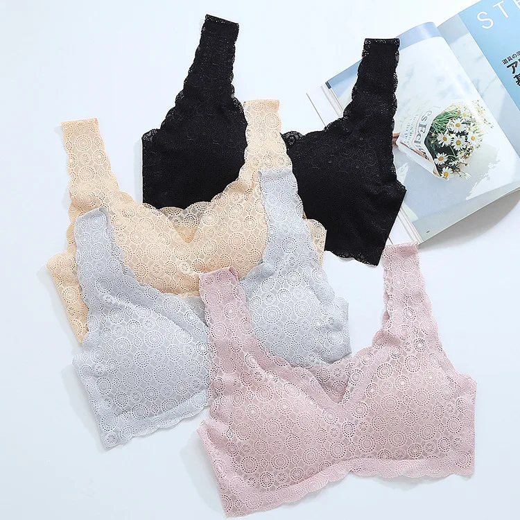 Sexy Seamless Bra Ladies Sports Underwear Plus Size Women Sleep Bra Breathable Lace Brassiere with Pads Girls Lingerie
Sexy Seamless Bra Ladies Sports Underwear Plus Size Women Sleep Bra Breathable Lace Brassiere with Pads Girls Lingerie
