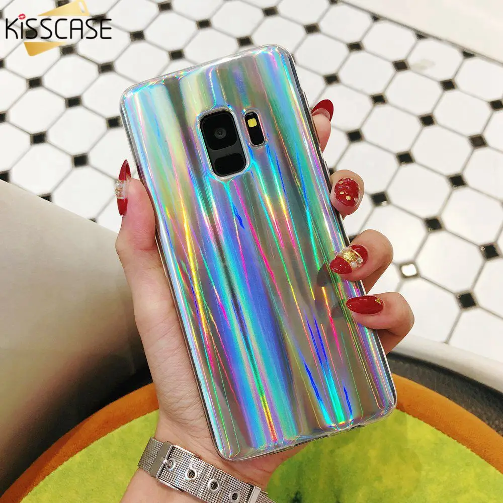 Чехол KISS для Samsung S10 plus S9 S8 S7 S6 EDGE Aurora Laser чехол A50 A30 A70 J4 J6 A7 A8 A9|Бамперы| |