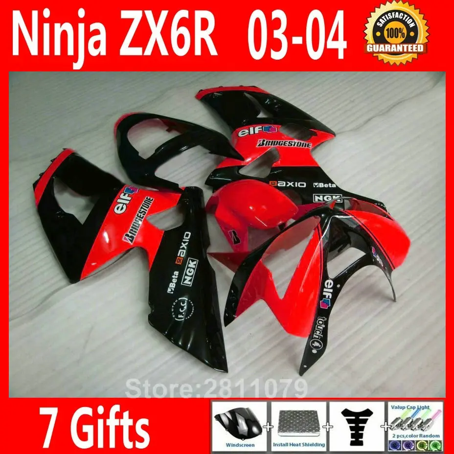 Injection molding fairing kit for Kawasaki Ninja ZX6R 2003 2004 red black fairings set ZX6R 03 04 RY80
Injection molding fairing kit for Kawasaki Ninja ZX6R 2003 2004 red black fairings set ZX6R 03 04 RY80