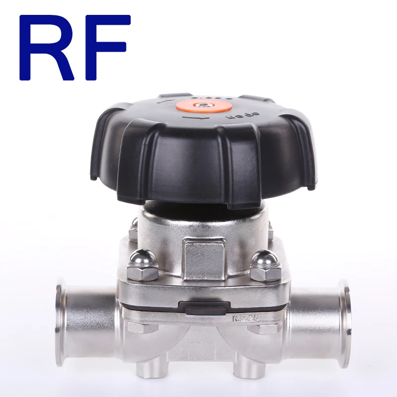 RF DN20 SS316L двойной прокладкой санитарно Нержавеющая сталь мембранный клапан Tri Clamp
