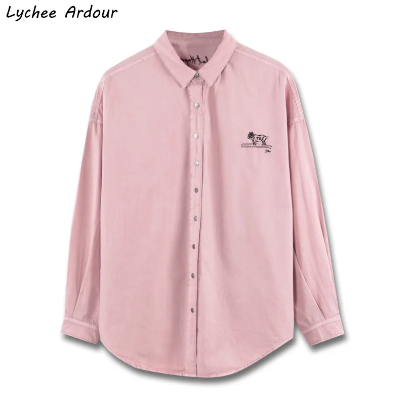 Lychee Ardour Повседневная Осенняя Женская однотонная блузка с вышитыми буквами, блузка с длинным рукавом и отложным воротником
Lychee Ardour Повседневная Осенняя Женская однотонная блузка с вышитыми буквами, блузка с длинным рукавом и отложным воротником