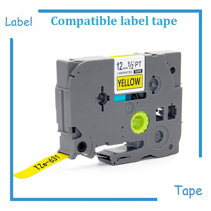 Tze631 Tze-631 Tze 631 12mm Tze Tz Tape Compatible Brother P touch Cartridge Label Maker Black on Yellow
Tze631 Tze-631 Tze 631 12mm Tze Tz Tape Compatible Brother P touch Cartridge Label Maker Black on Yellow