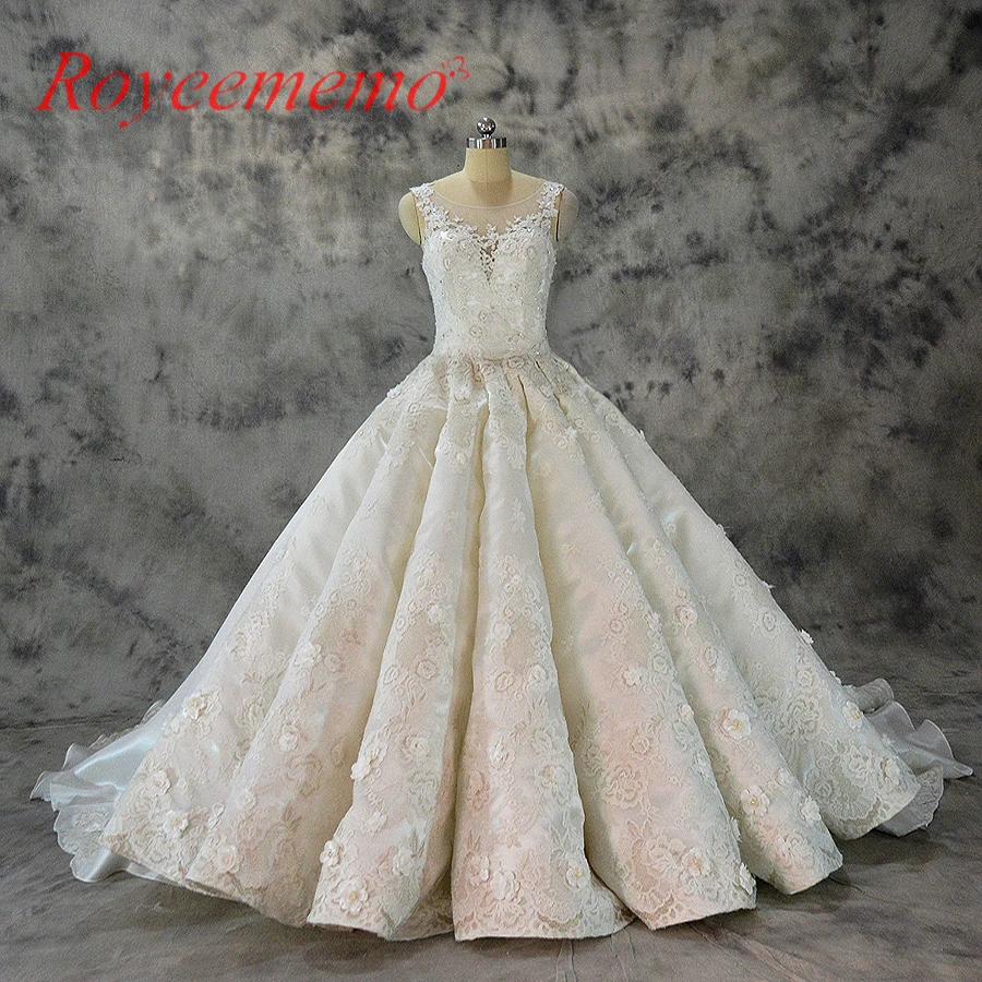 Vestido de Noiva роскошное кружевное дизайнерское свадебное платье Большой Королевский