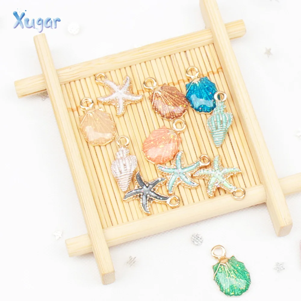 Xugar Accessories 15pcs Hot selling fashion popular conch shell starfish accessories combination key chain pendant accessories
Xugar Accessories 15pcs Hot selling fashion popular conch shell starfish accessories combination key chain pendant accessories