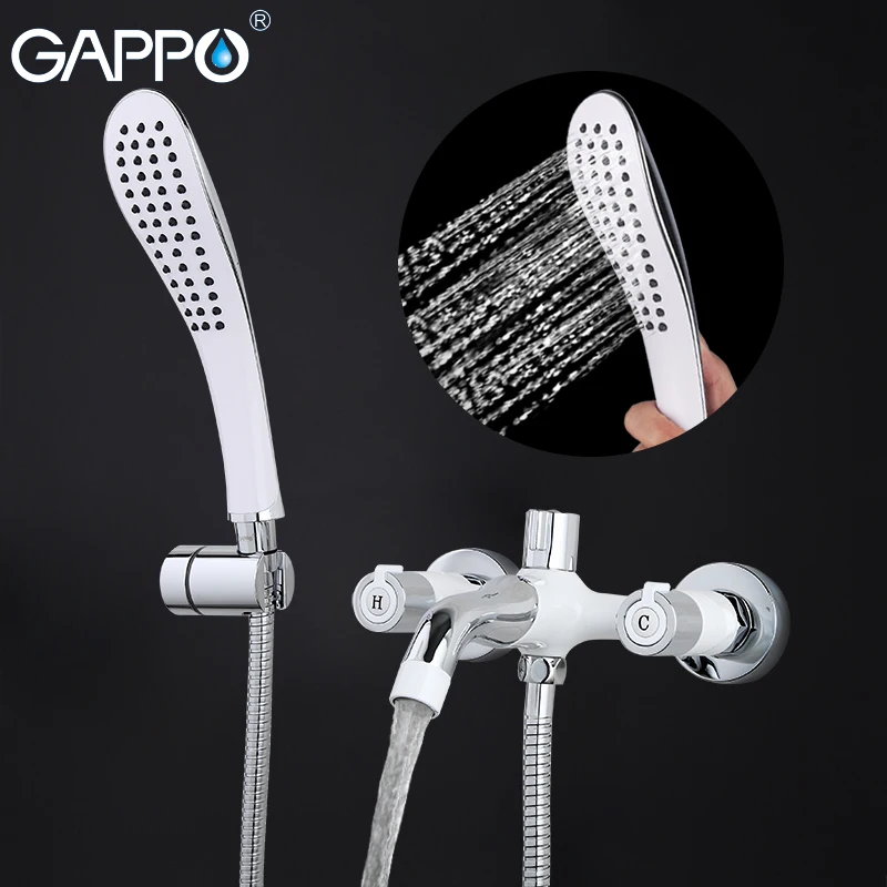 

GAPPO bathtub faucet white Bath tub taps brass bathtub mixer bath faucet mixer wall mount rainfall shower set robinet baignoire