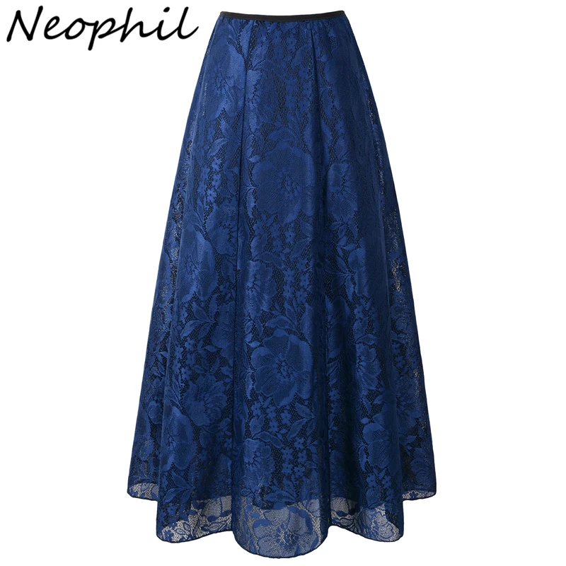 Neophil 2021 Ladies Floral Lace Mesh Muslim Womens Maxi Skirts Long 100cm High Waist Pleated Bohemian Black Longa Saia MS1605
Neophil 2021 Ladies Floral Lace Mesh Muslim Womens Maxi Skirts Long 100cm High Waist Pleated Bohemian Black Longa Saia MS1605