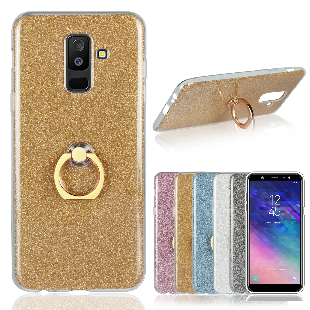 Мягкий чехол для телефона с кольцом samsung Galaxy серии A A6 A8 Plus A9 Pro A3 A5 A7 2018 держатель
