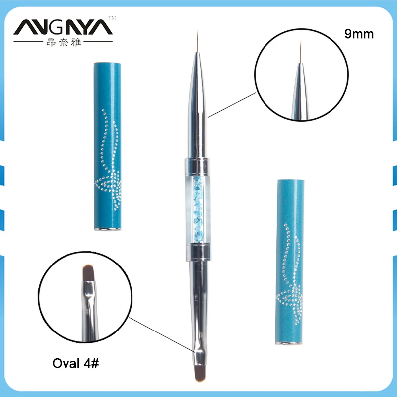 ANGNYA Rhinestone Handle Nail Art Brushes Blue Double-headed Naylon Hair Nail Brush 9mm Liner 4# Oval Gel Brush for DIY Nails
ANGNYA Rhinestone Handle Nail Art Brushes Blue Double-headed Naylon Hair Nail Brush 9mm Liner 4# Oval Gel Brush for DIY Nails