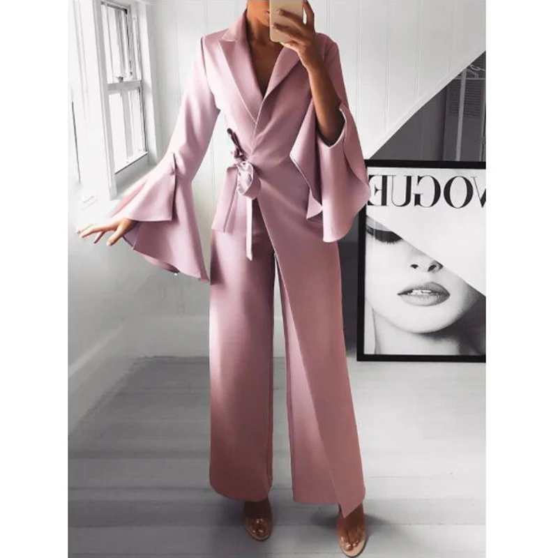 Women New Irregular Flared Sleeve Knot Side Wide Leg Jumpsuit Autumn Winter Romper Jumpsuits
Women New Irregular Flared Sleeve Knot Side Wide Leg Jumpsuit Autumn Winter Romper Jumpsuits