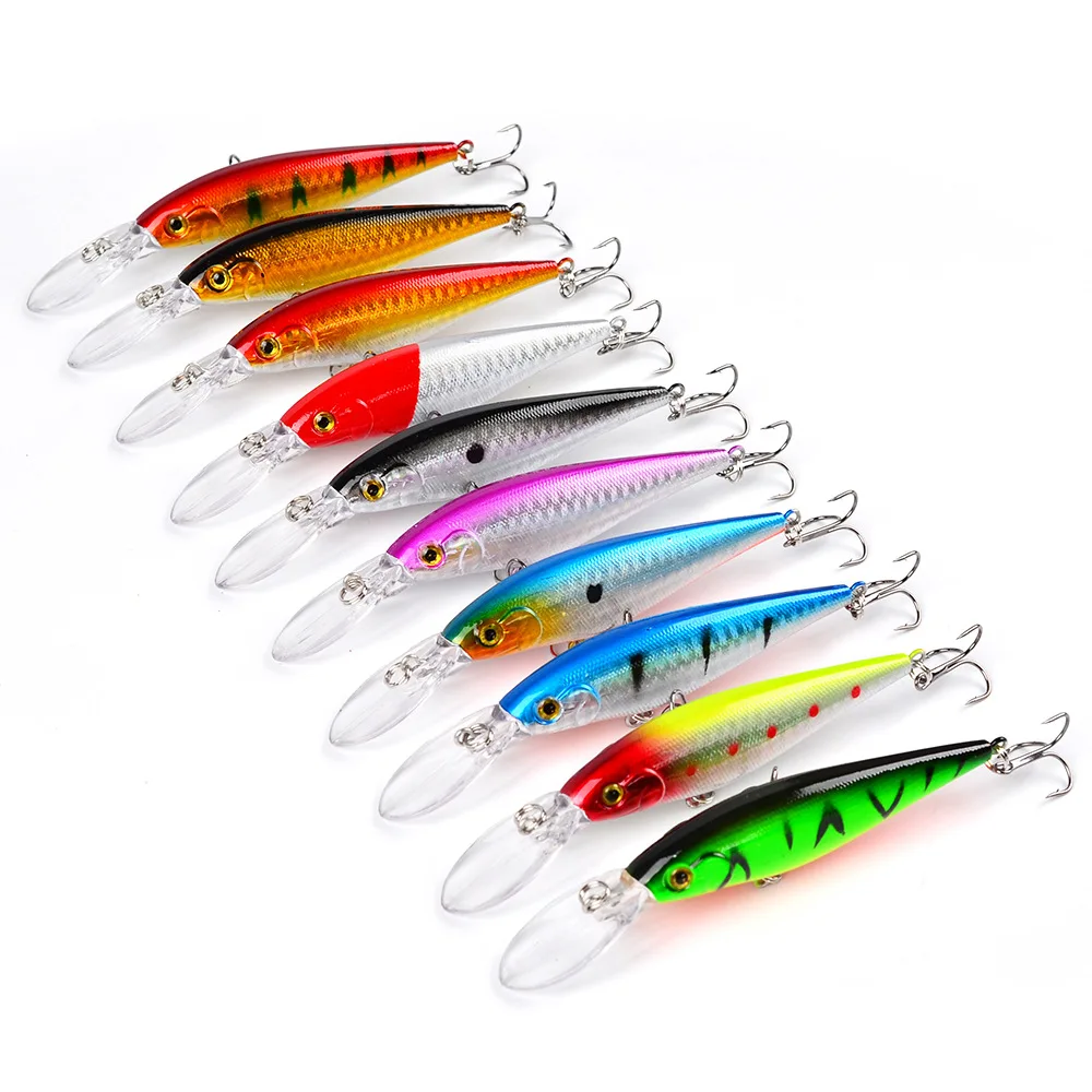 

10PCS/Lot Good Minnow 11cm 10.5g Artificial Hard Bait Fishing Lures Wobbler Crankbait