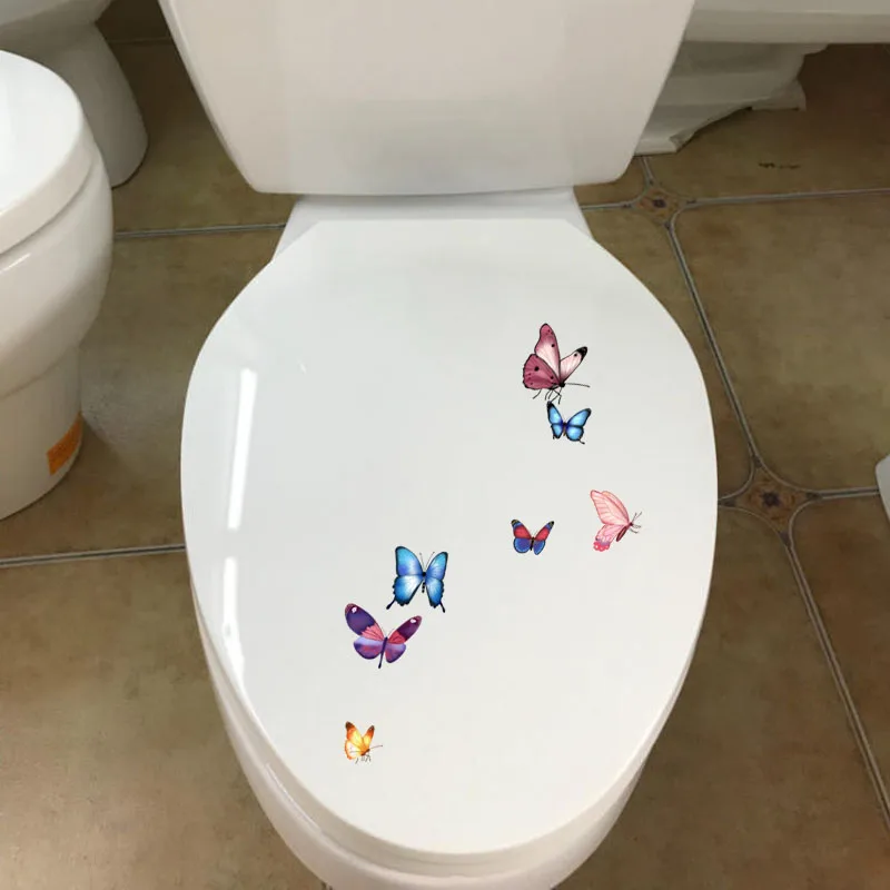 YOJA 24.4X22.9CM Butterfly Design Toilet Decal Art Wall Stickers Room Home Kits Pretty T3-1264 | Дом и сад