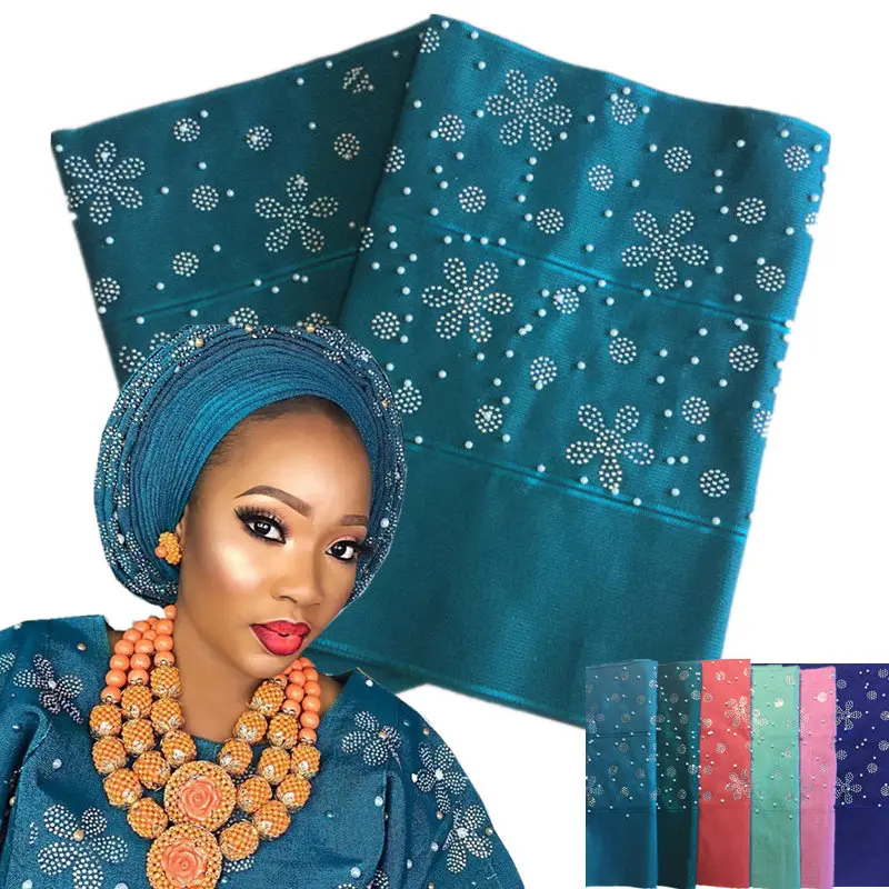 Африканский Aso Oke Gele ткань для головы плеча Нигерия головной убор обертка AsoOke с