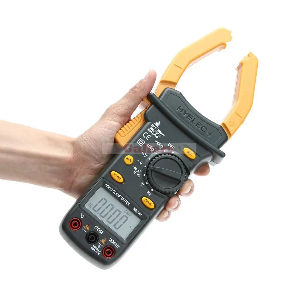 HYELEC MS2101 Auto Range AC/DC Current Voltage Digital Clamp Meter with Temperature Test
HYELEC MS2101 Auto Range AC/DC Current Voltage Digital Clamp Meter with Temperature Test