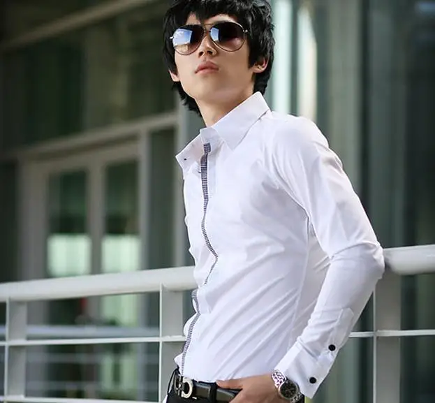 Korean Men White And Black S-XXXL European And American Fashion Wild Plaid long-sleeved Shirt Spell Color long-sleeved Shirt
Korean Men White And Black S-XXXL European And American Fashion Wild Plaid long-sleeved Shirt Spell Color long-sleeved Shirt