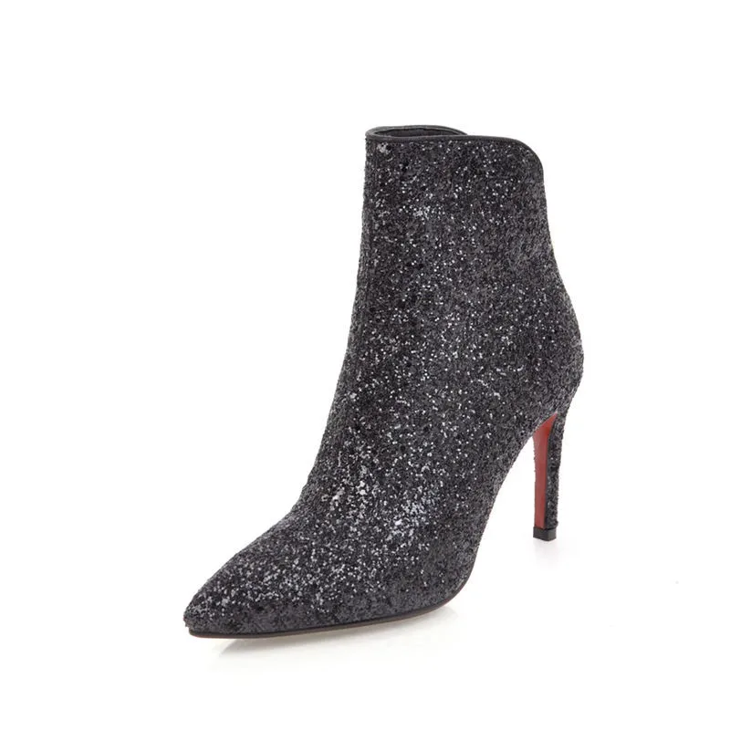 Smeeroon ankle boots for women autumn winter boots pointed toe super high heels zip women boots party shoes big size 34-43 
Smeeroon ankle boots for women autumn winter boots pointed toe super high heels zip women boots party shoes big size 34-43